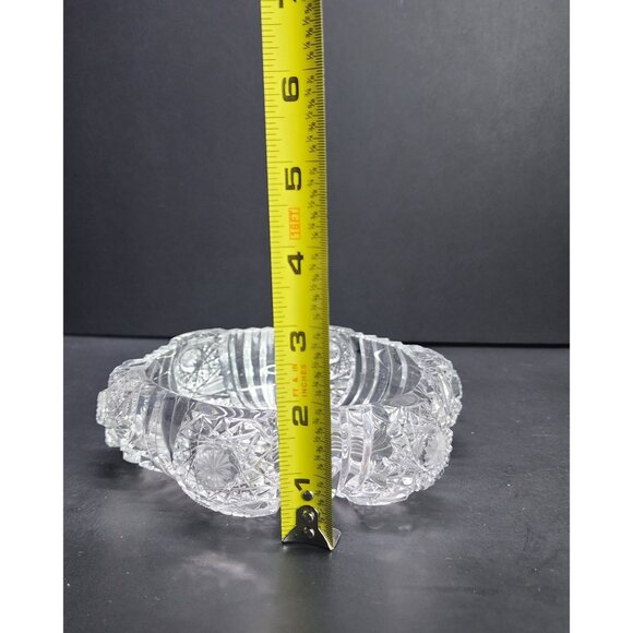 Vintage American Brilliant Crystal Clear Cut Glass Relish Trinket Dish - Picture 7 of 8